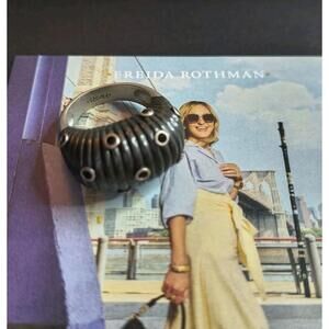 Freida Rothman Industrial Black Rhodium Over Sterling Silver Cocktail Ring Sz 8